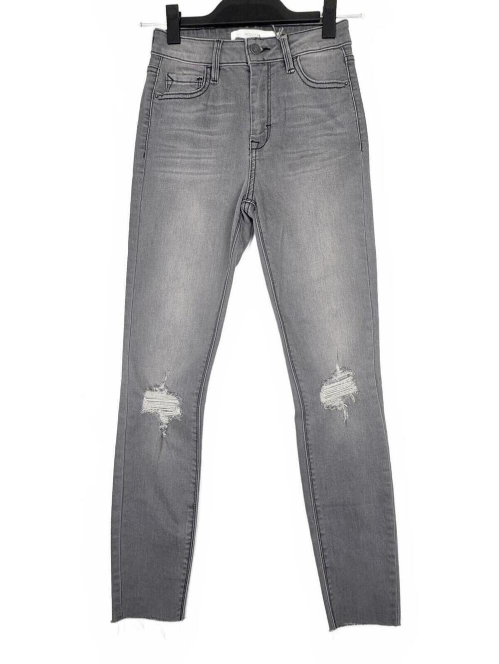 Hidden Jeans Amelia High‎ Rise Gray Distressed Skinny Raw Hem Denim Size 24